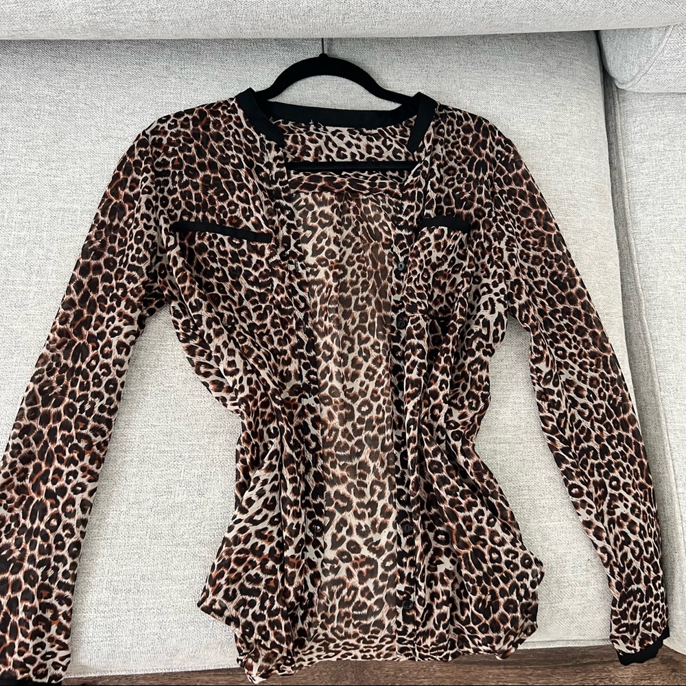 Cheetah print early 2000s button up